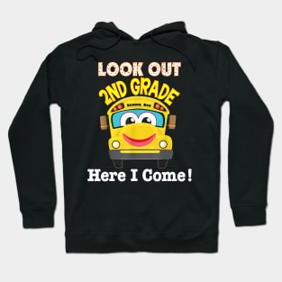 2nd Grade Here I Come School Bus Second Back To School Kid Hoodie